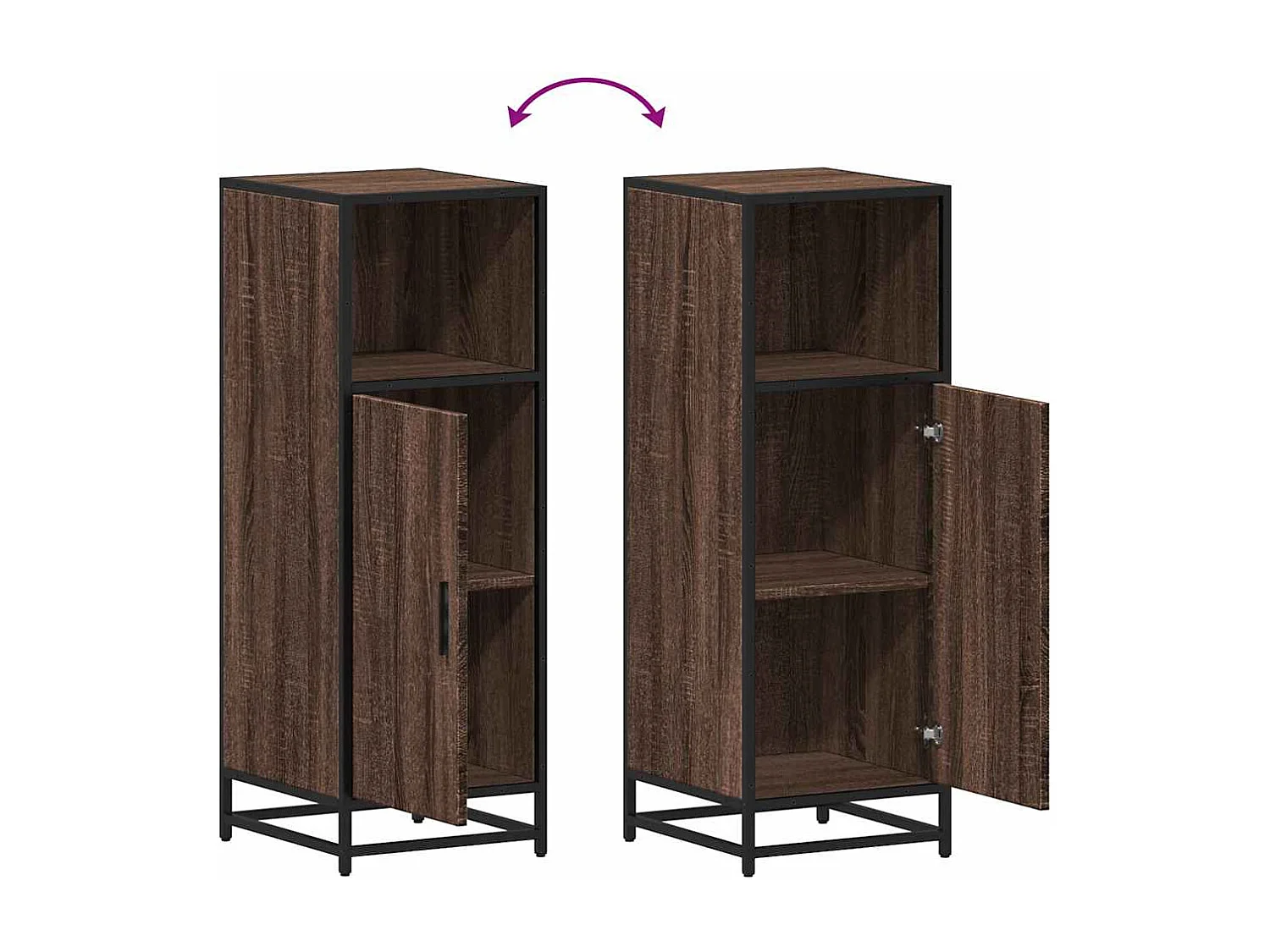 Armario de baño madera contrachapada roble marrón 35x37,5x100cm