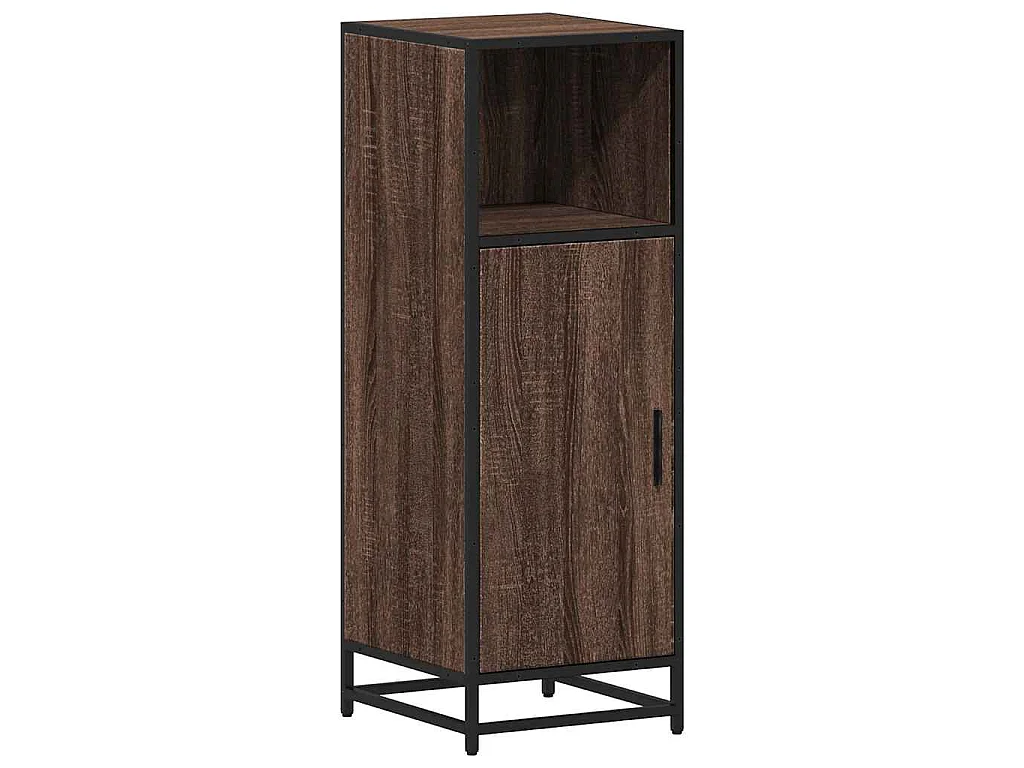 Badkamerkast 35x37,5x100 cm bewerkt hout bruin eikenkleur