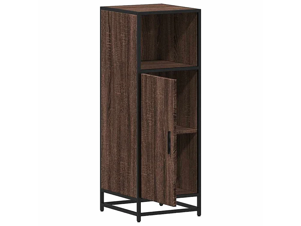 Badkamerkast 35x37,5x100 cm bewerkt hout bruin eikenkleur