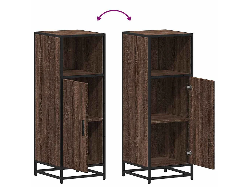 Badkamerkast 35x37,5x100 cm bewerkt hout bruin eikenkleur