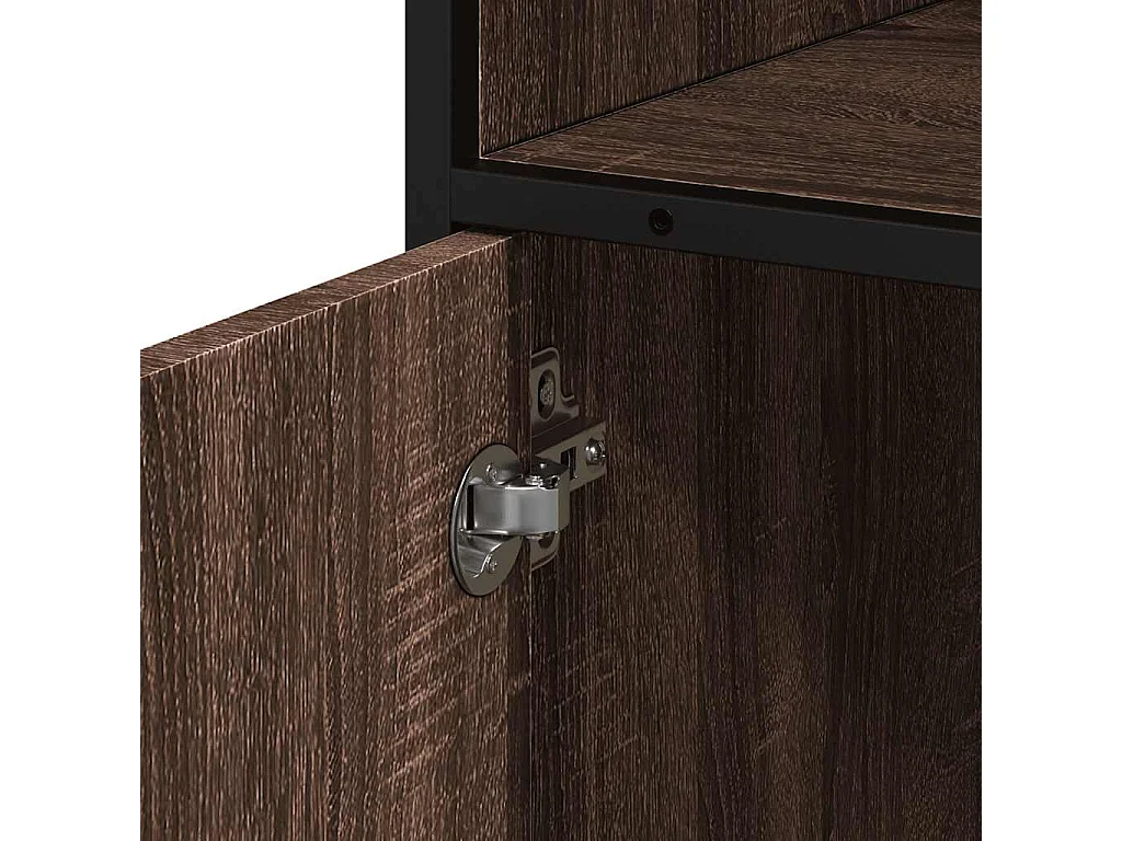 Badkamerkast 35x37,5x100 cm bewerkt hout bruin eikenkleur