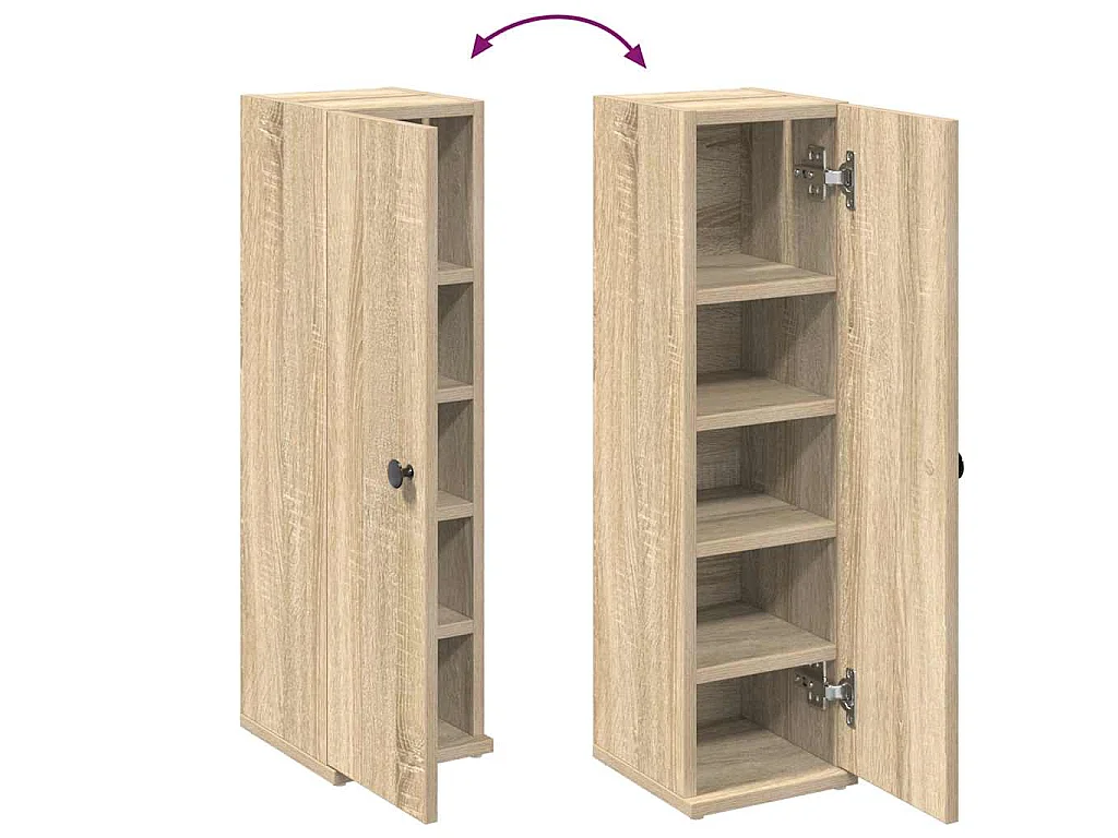 Mobile da Bagno con Portarotolo Rovere Sonoma 20,5x22x72 cm