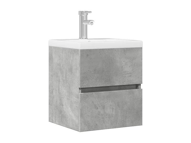 Armario de lavabo madera ingeniería gris hormigón 41x38,5x45 cm