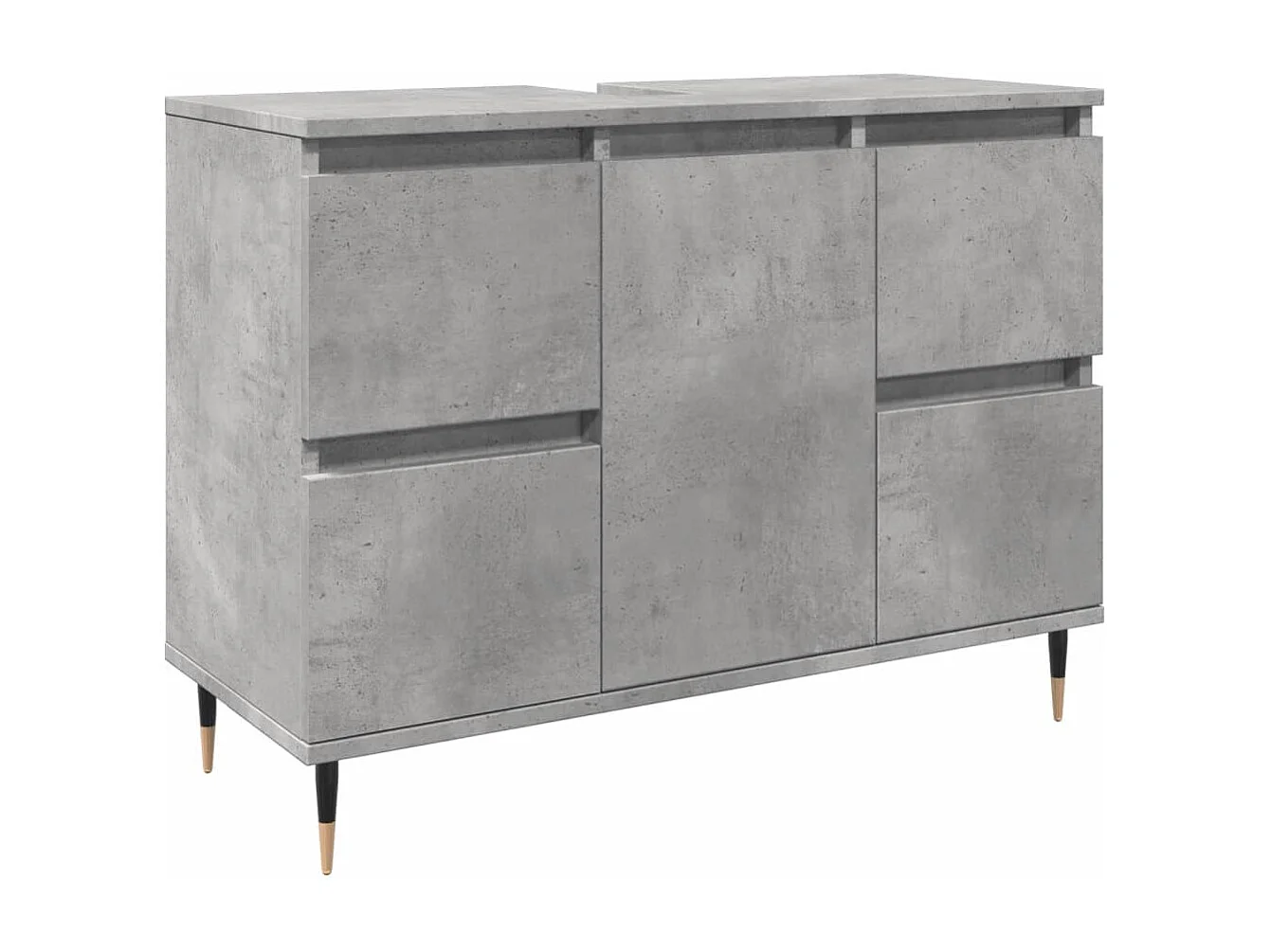 Armadietto da Bagno Grigio Cemento 80x33x60cm Legno Multistrato