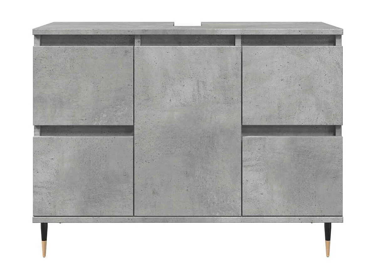 Móvel casa de banho 80x33x60 cm derivados madeira cinza cimento