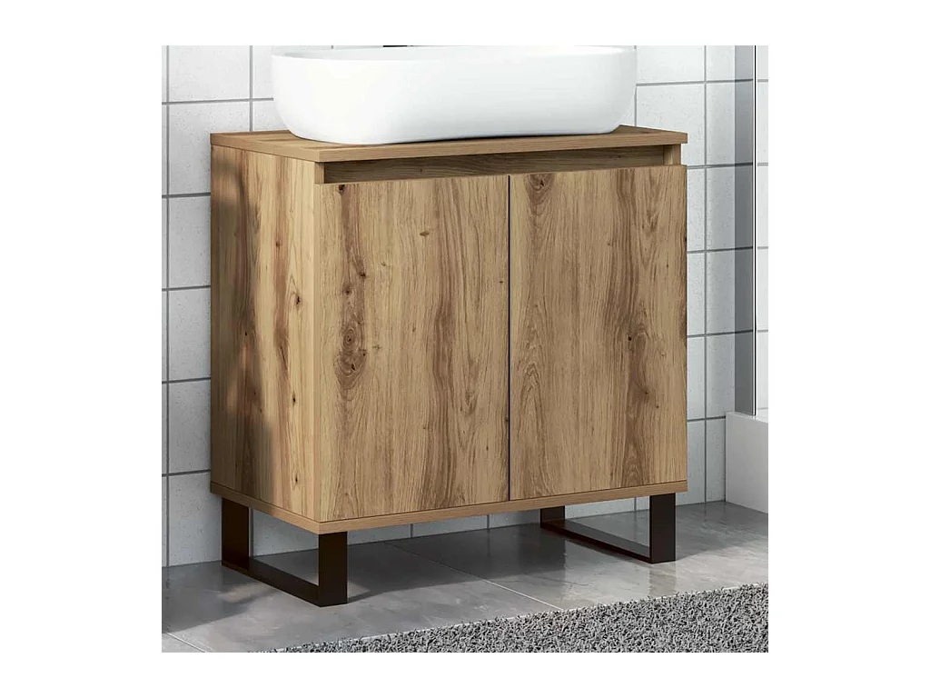 Mobile da Bagno Rovere Artigianale 58x33x60 cm in Truciolato