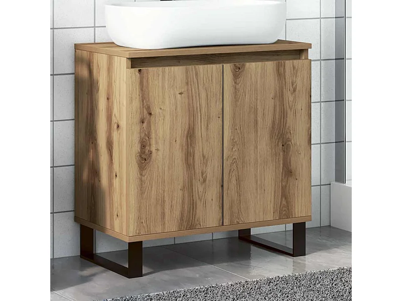 Armoire de salle de bain chêne artisanal 58x33x60 cm