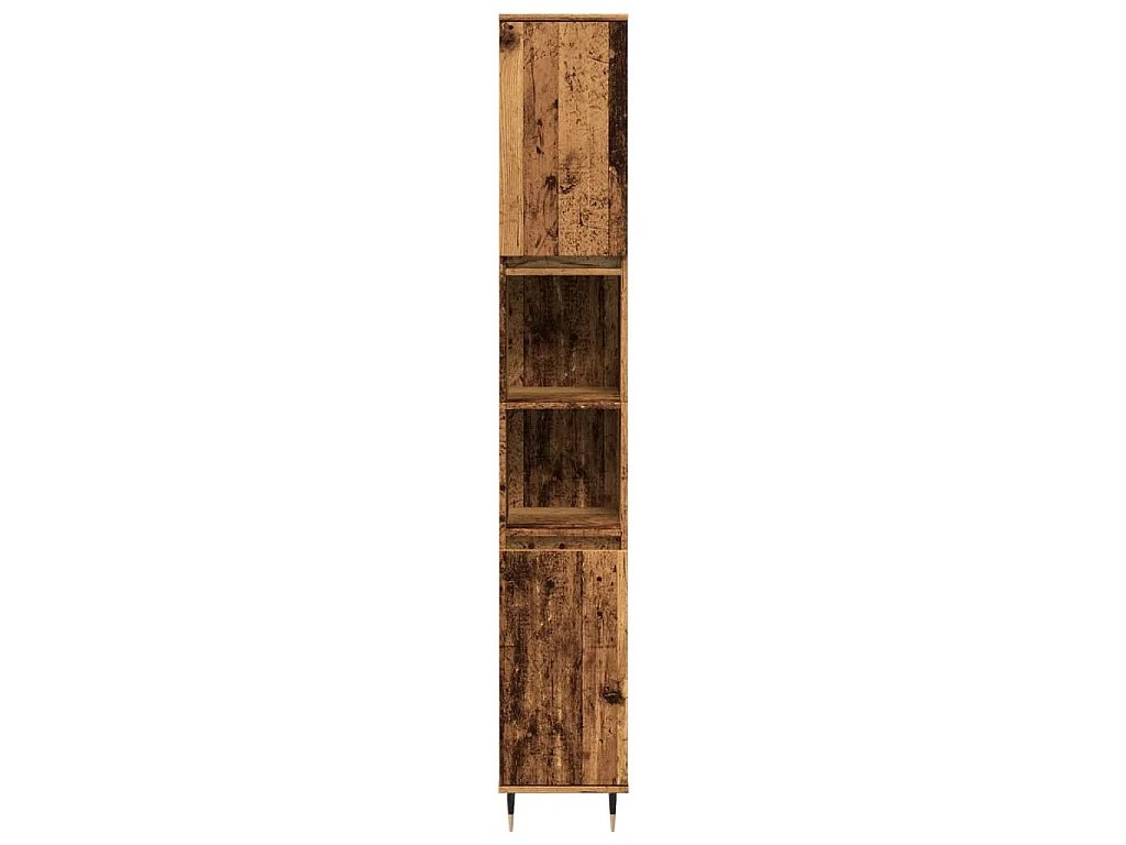 Armario de baño madera de ingeniería envejecida 30x30x190 cm