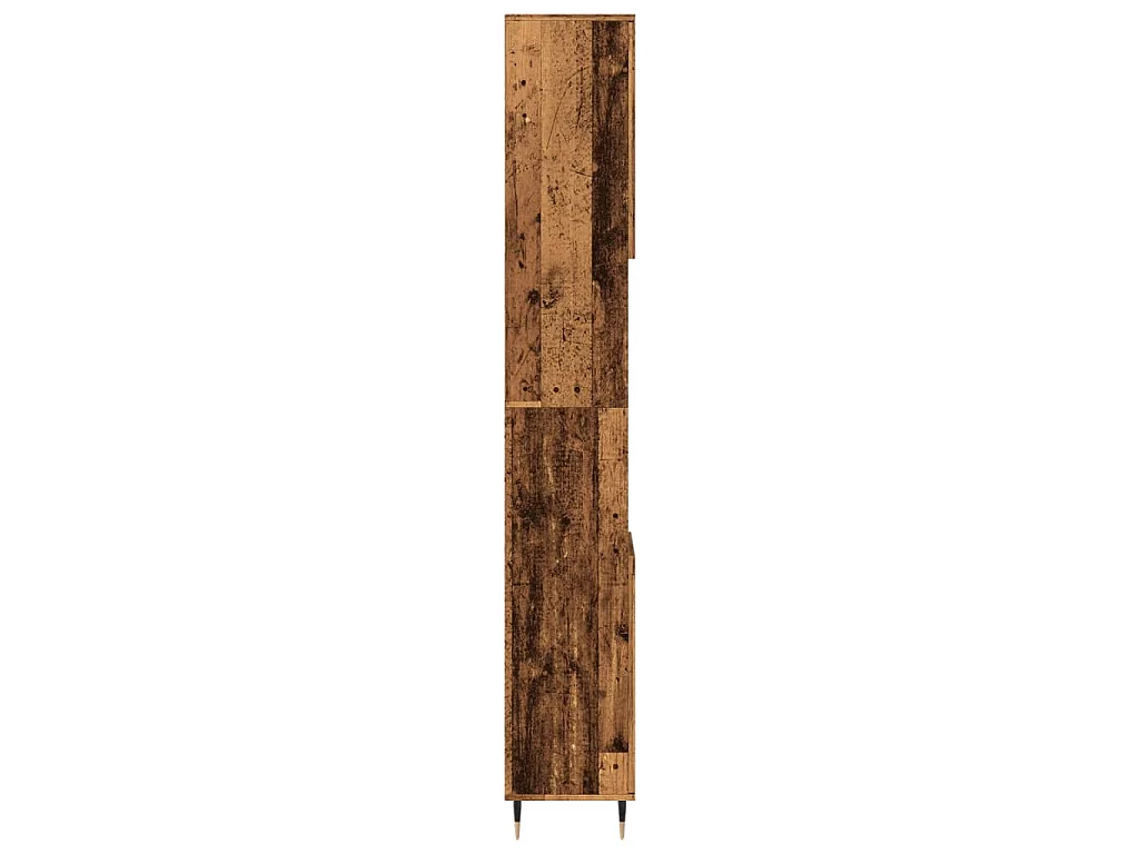 Armario de baño madera de ingeniería envejecida 30x30x190 cm
