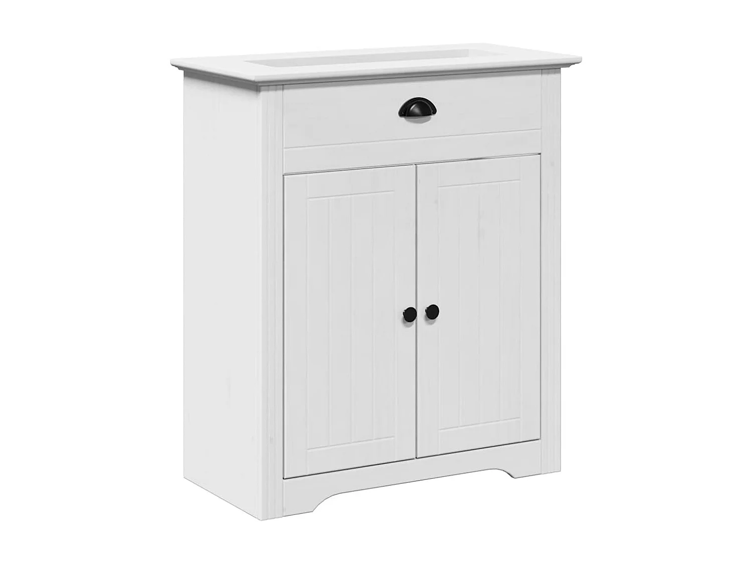 3 pcs conjunto de móveis para WC BODO pinho maciço branco