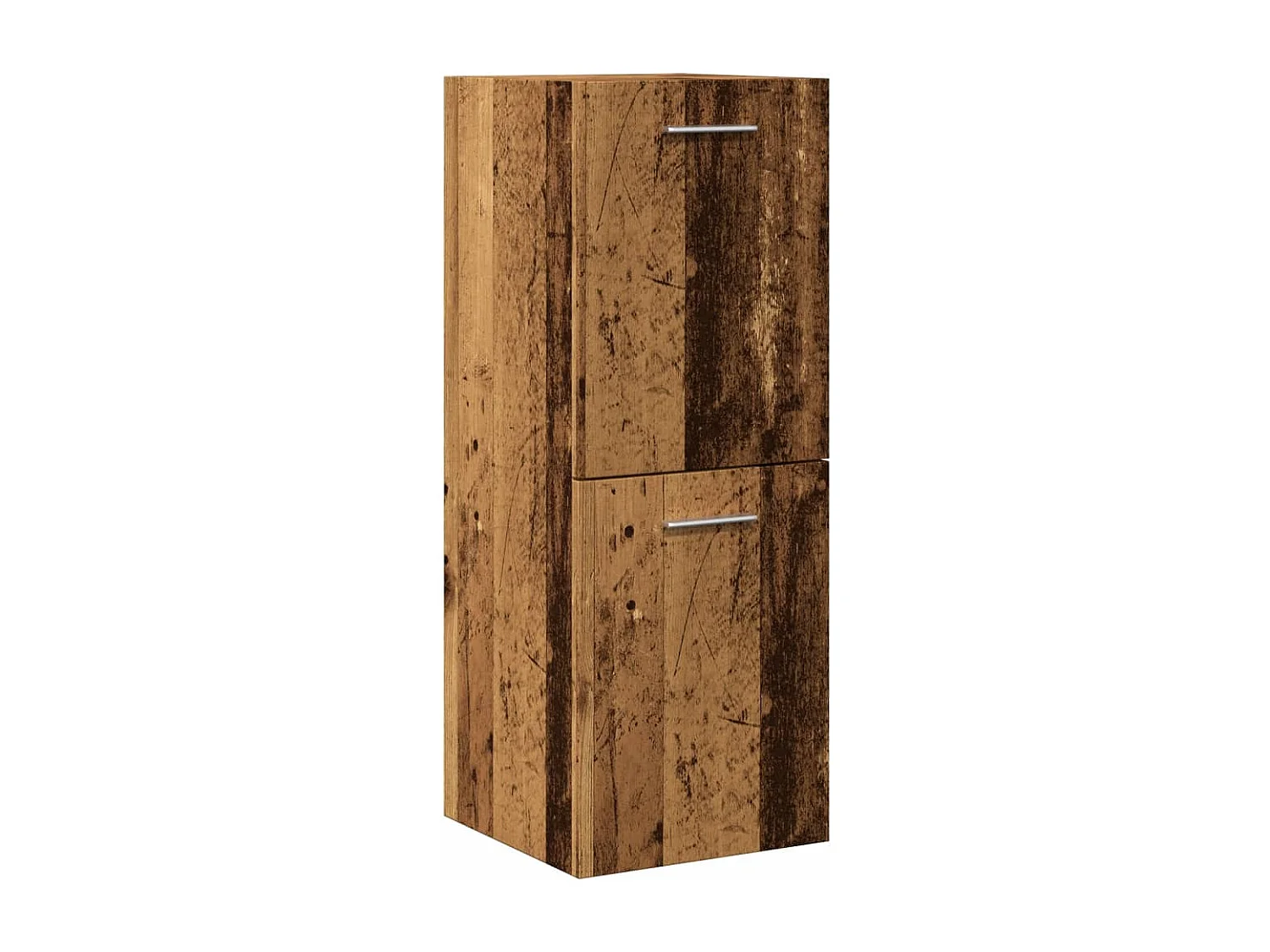 Badkamerwandkast 30x30x80 cm bewerkt hout oud houtkleurig