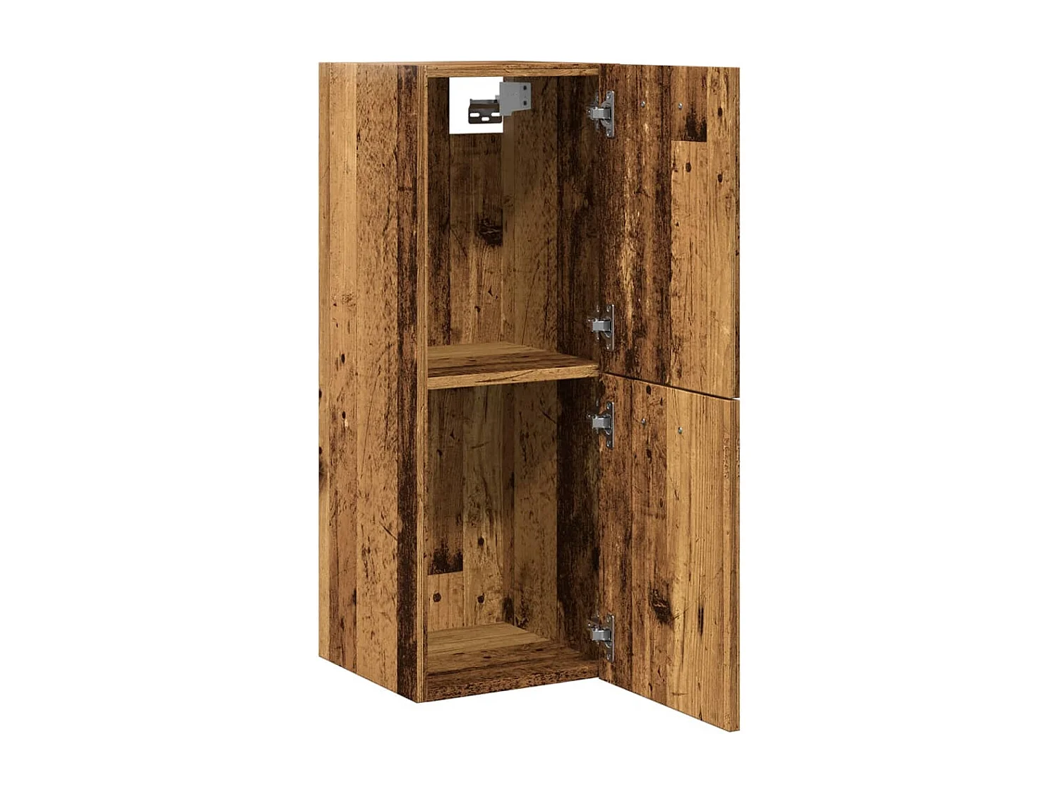 Badkamerwandkast 30x30x80 cm bewerkt hout oud houtkleurig