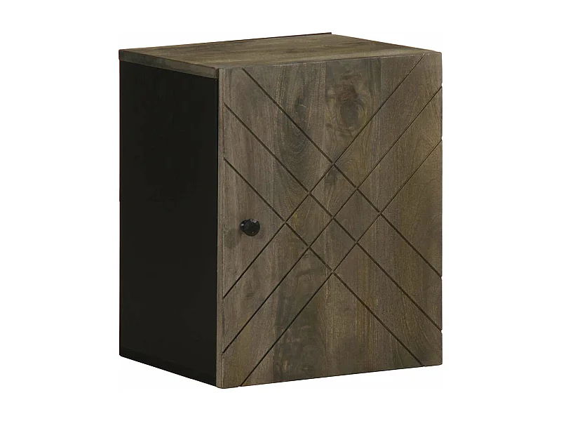 Bad-Wandschrank Schwarz 38x33x48 cm Massivholz Mango