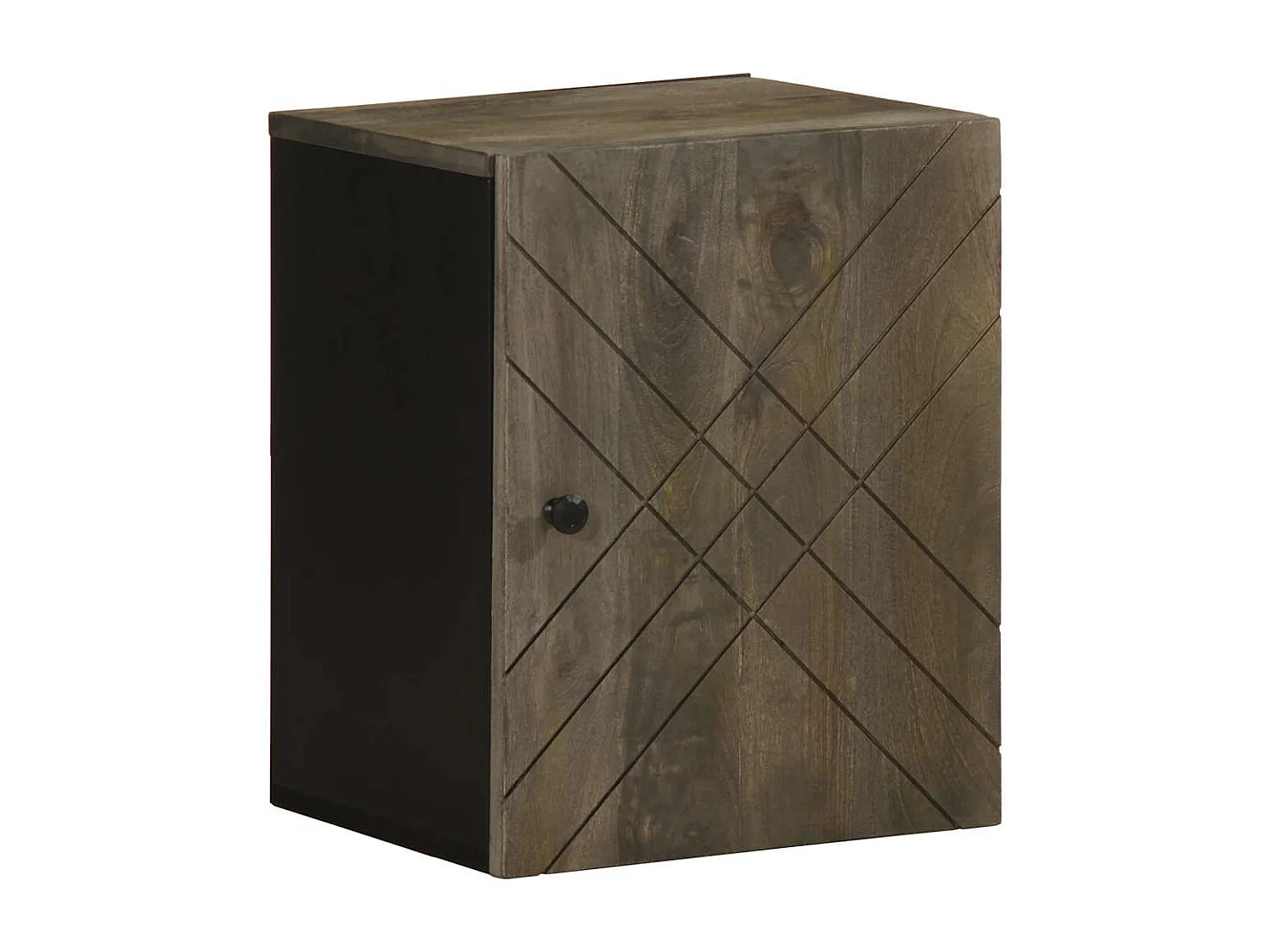 Armoire de salle de bain murale 38x33x48cm bois massif manguier