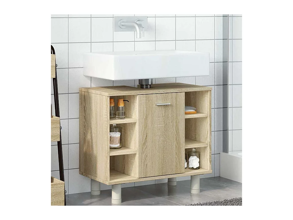 Badkamerkast 60x32x53,5 cm spaanplaat sonoma eikenkleurig
