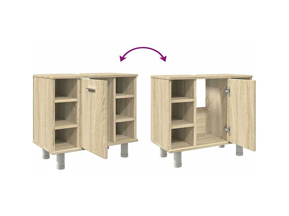 Badkamerkast 60x32x53,5 cm spaanplaat sonoma eikenkleurig