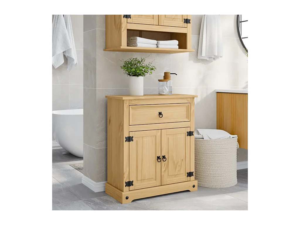 Armoire de salle de bain Corona 70x33x80 cm bois de pin massif