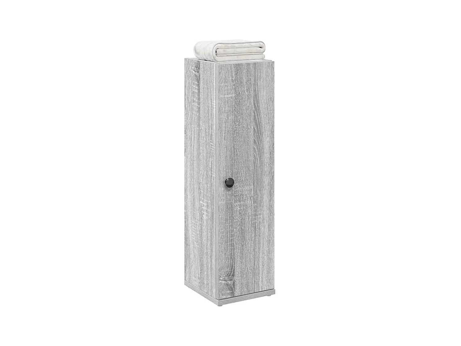 Meuble de salle de bain avec porte-rouleau sonoma gris