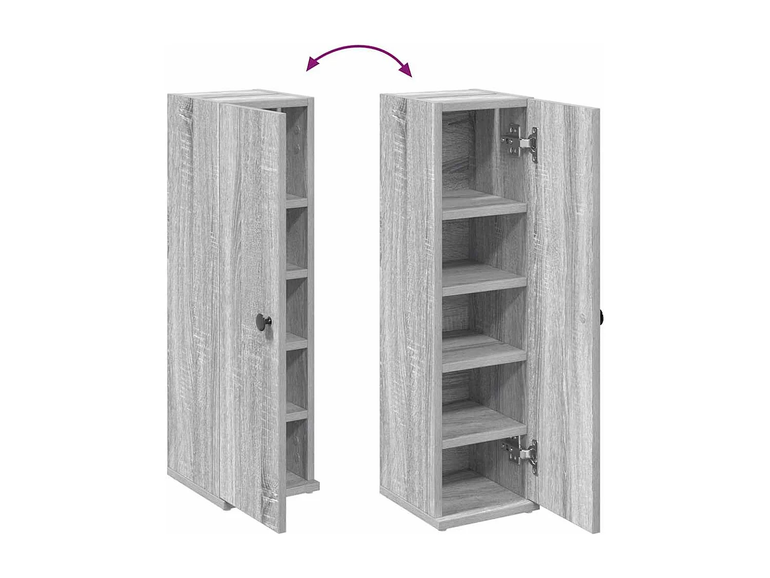Badezimmerschrank mit Rollenhalter Grau Sonoma 20,5x22x72 cm