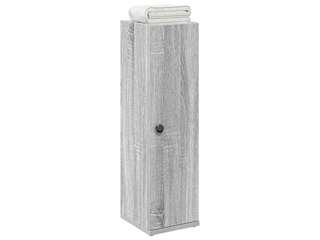 Mobile da Bagno con Portarotolo Grigio Sonoma 20,5x22x72 cm