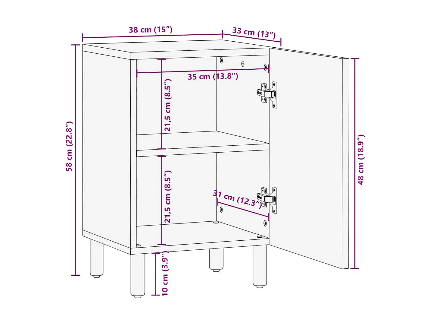 Armário de casa de banho 38x33x58 cm deriv. de madeira preto