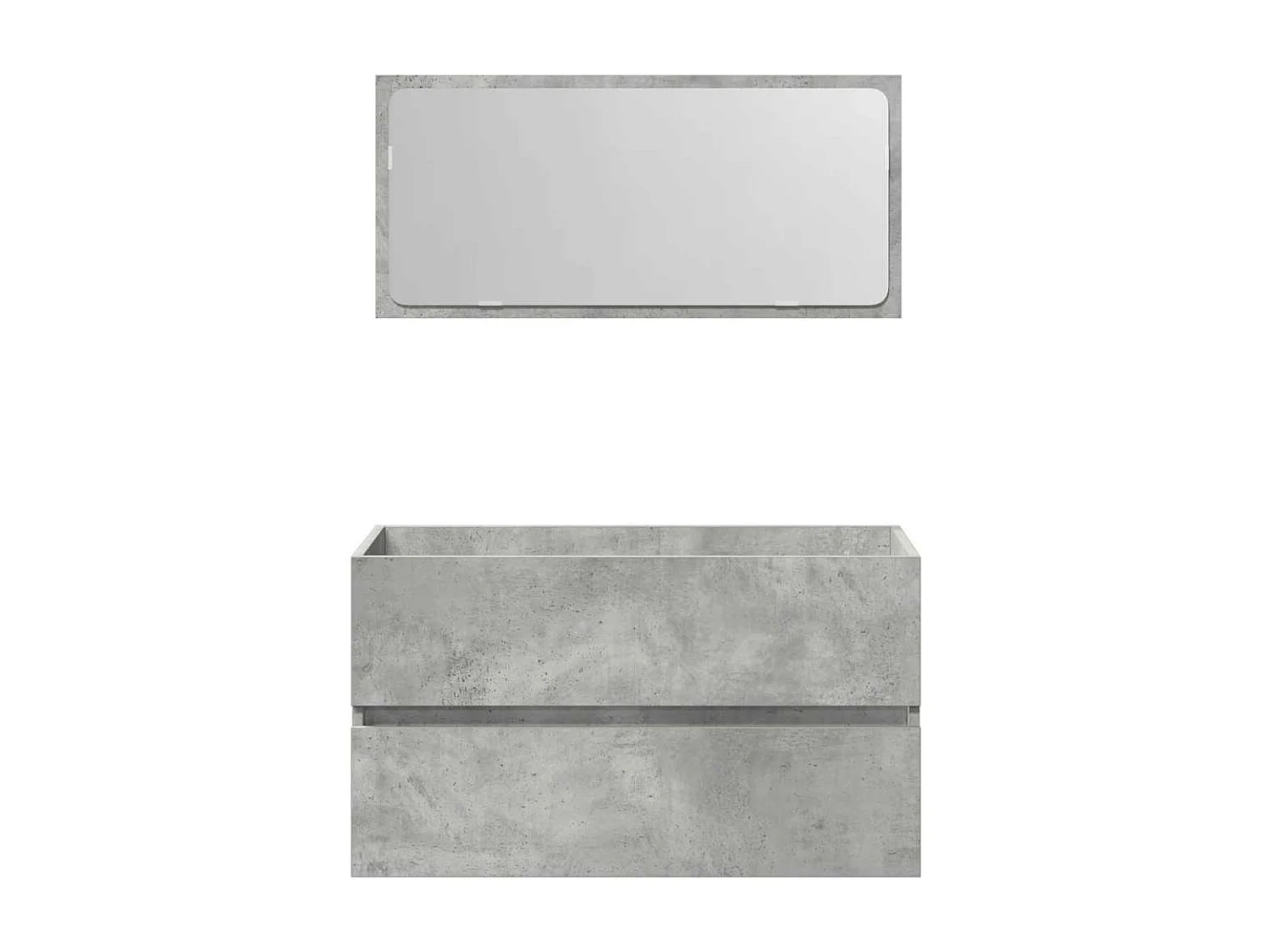 Mobile da Bagno con Specchio Grigio Cemento Legno Multistrato