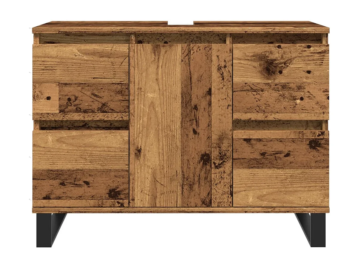 Mobile da Bagno Legno Antico 80x33x60 cm in Truciolato