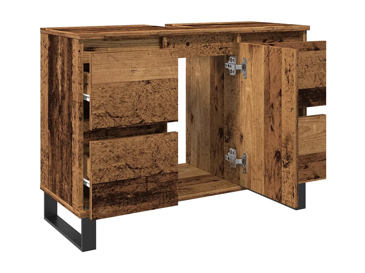 Mobile da Bagno Legno Antico 80x33x60 cm in Truciolato