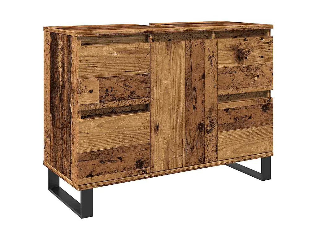 Armoire de salle de bain vieux bois 80x33x60 cm bois ingénierie