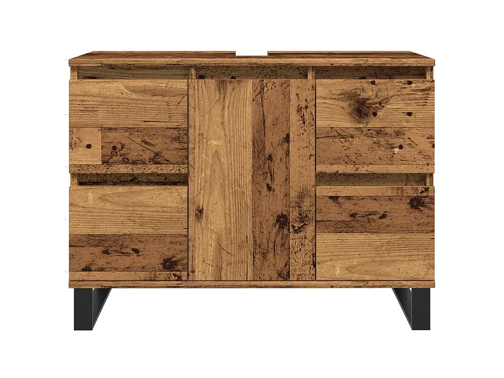 Armoire de salle de bain vieux bois 80x33x60 cm bois ingénierie