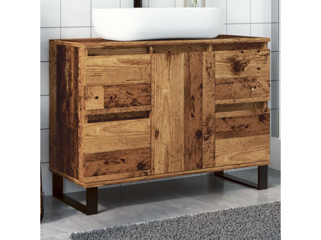 Armário lavatório WC 80x33x60cm derivados madeira madeira velha