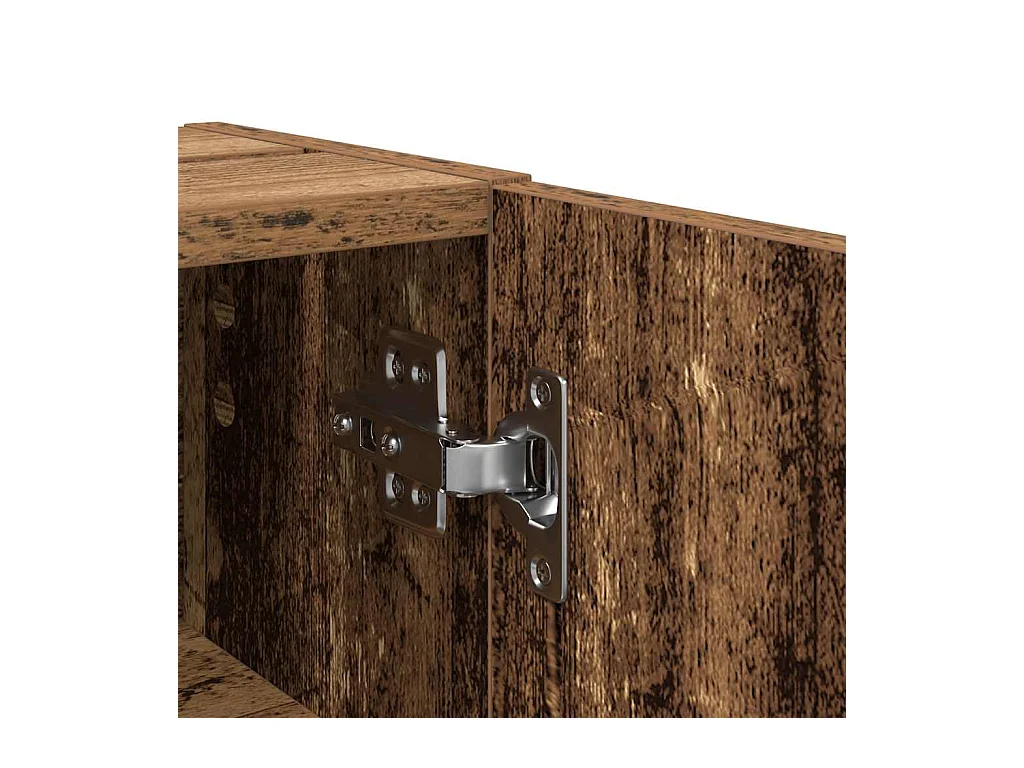 Meuble de salle de bain avec porte-rouleau vieux bois