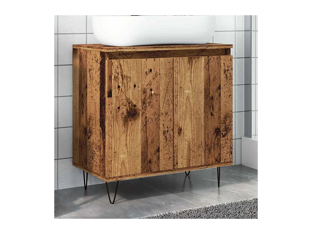 Armoire de salle de bain vieux bois 58x33x60 cm bois ingénierie