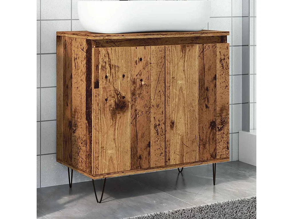 Armoire de salle de bain vieux bois 58x33x60 cm bois ingénierie