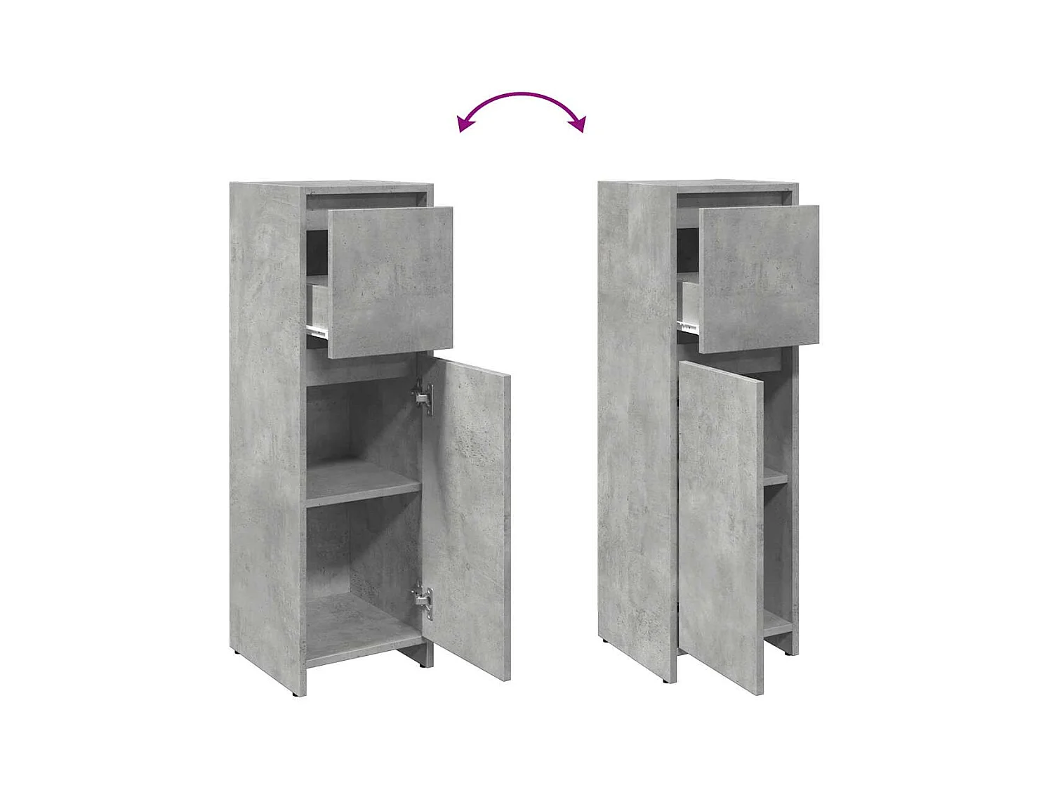 Badkamerkast 30x30x95 cm spaanplaat betongrijs