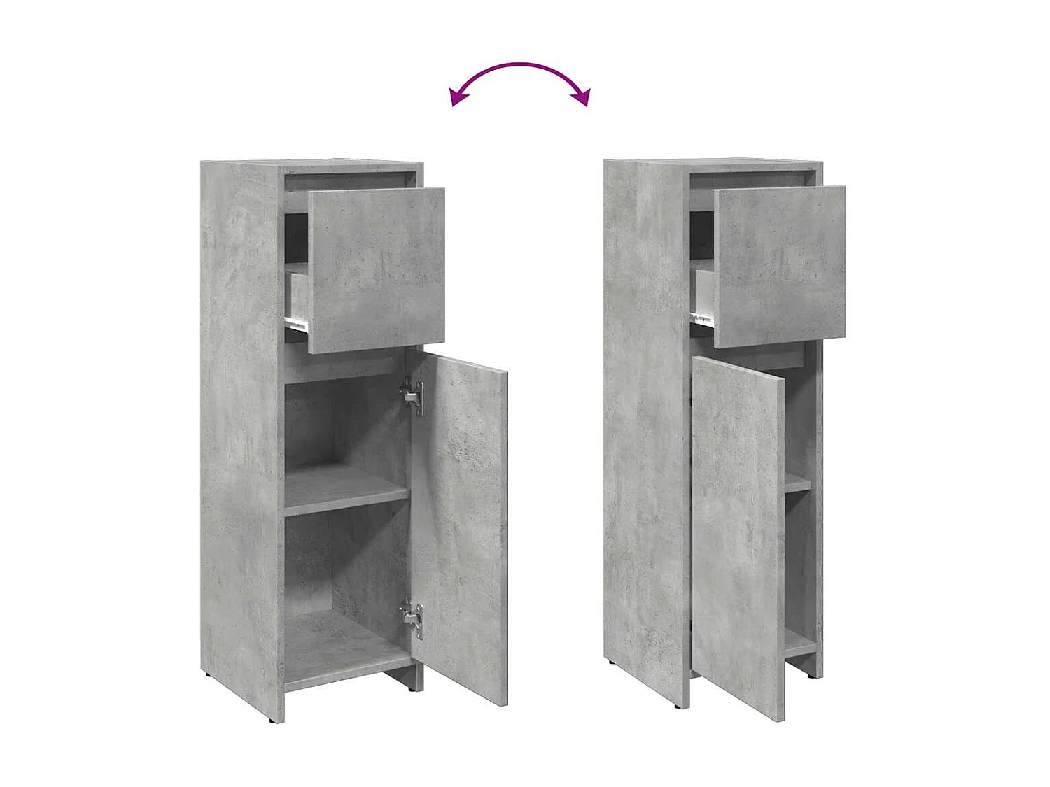 Armoire de salle de bain Gris béton 30x30x95 cm Aggloméré