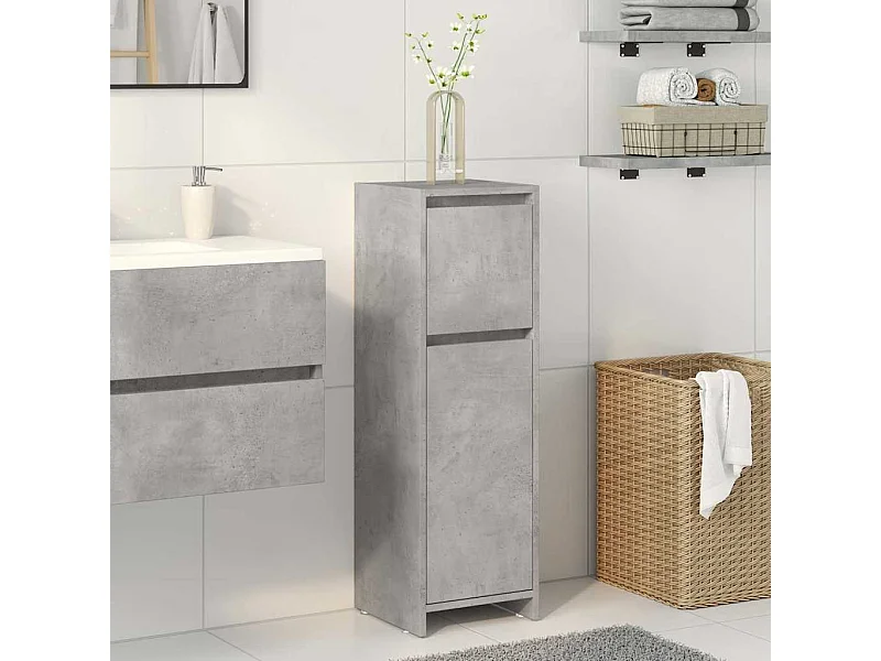 Armoire de salle de bain Gris béton 30x30x95 cm Aggloméré