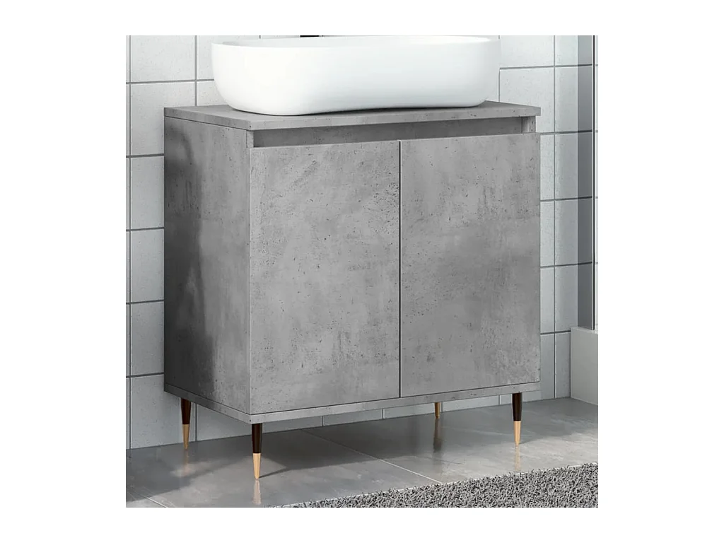 Armoire de bain gris béton 58x33x60 cm bois d'ingénierie