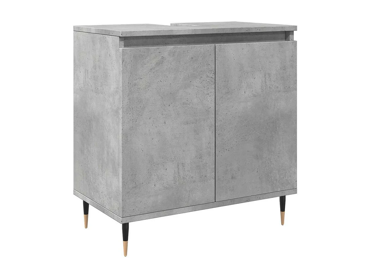 Armario de baño madera de ingeniería gris hormigón 58x33x60 cm