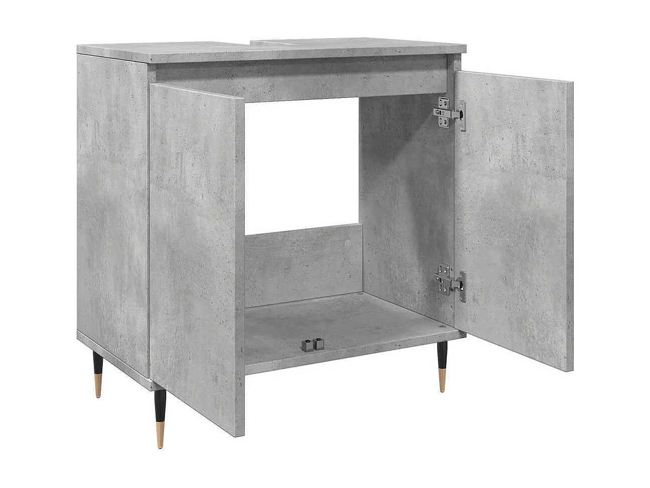 Armario de baño madera de ingeniería gris hormigón 58x33x60 cm