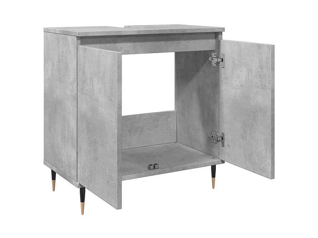 Badkamerkast 58x33x60 cm bewerkt hout betongrijs