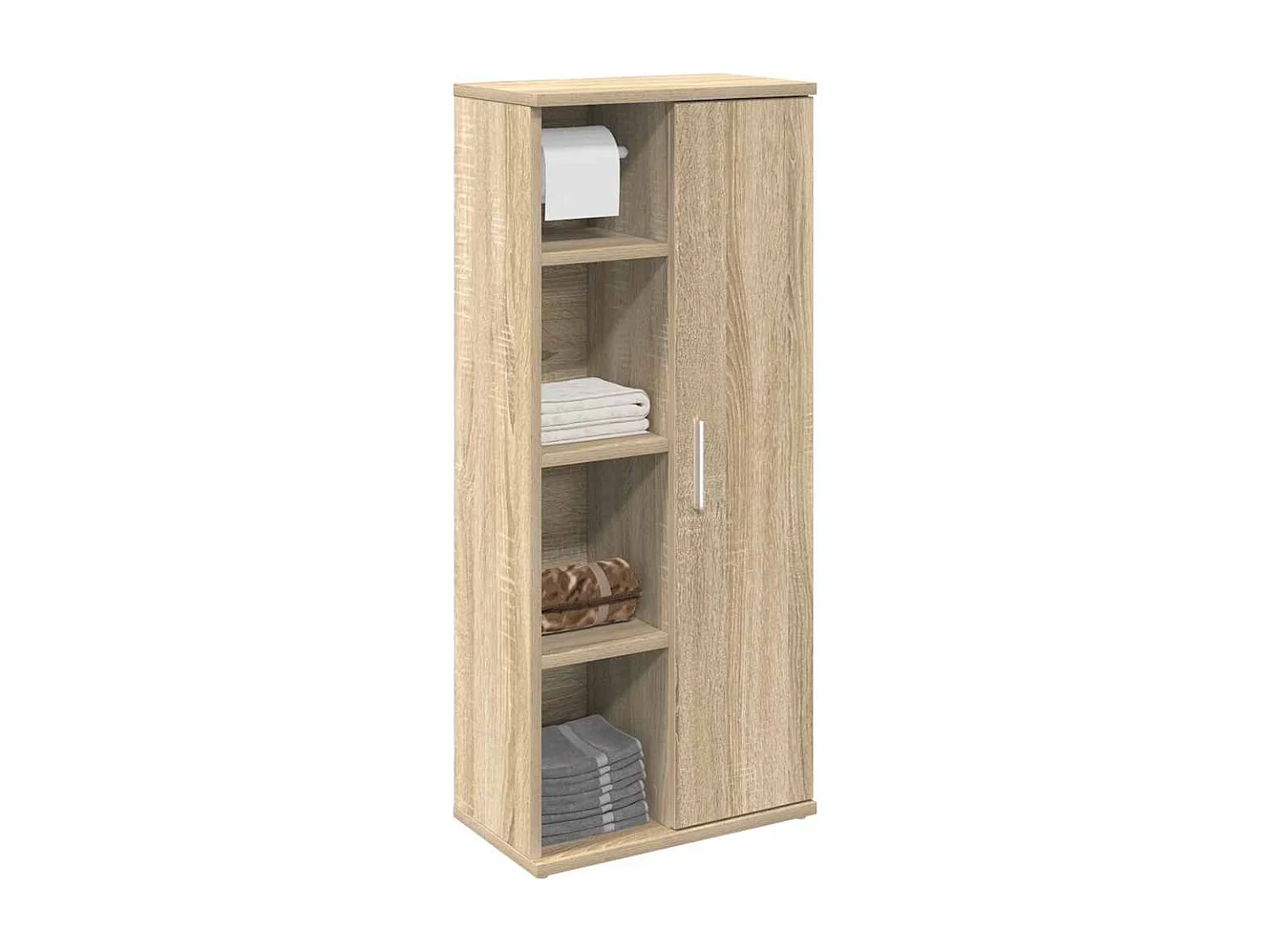 Meuble de salle de bain avec porte-rouleau chêne sonoma