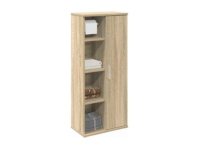 Badezimmerschrank mit Rollenhalter Sonoma-Eiche 39x22x90 cm