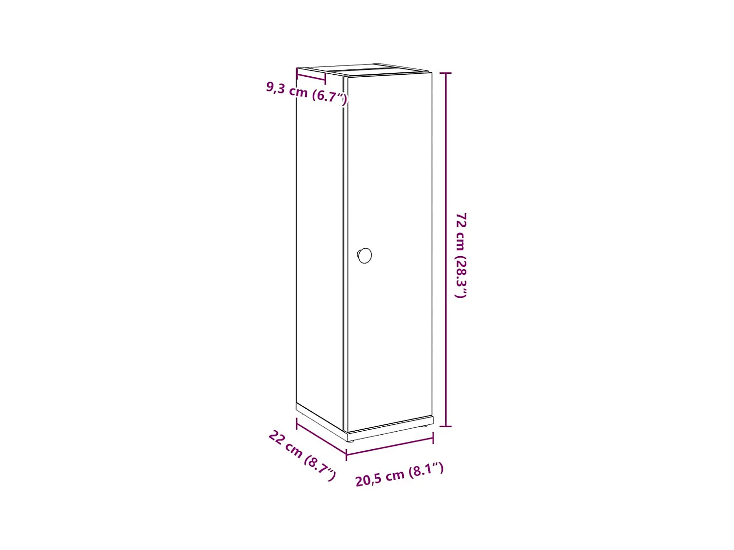 Meuble de salle de bain avec porte-rouleau chêne artisanal