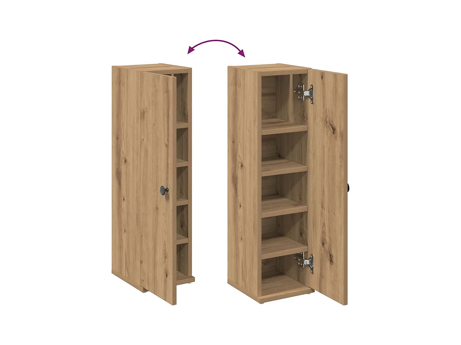 Meuble de salle de bain avec porte-rouleau chêne artisanal