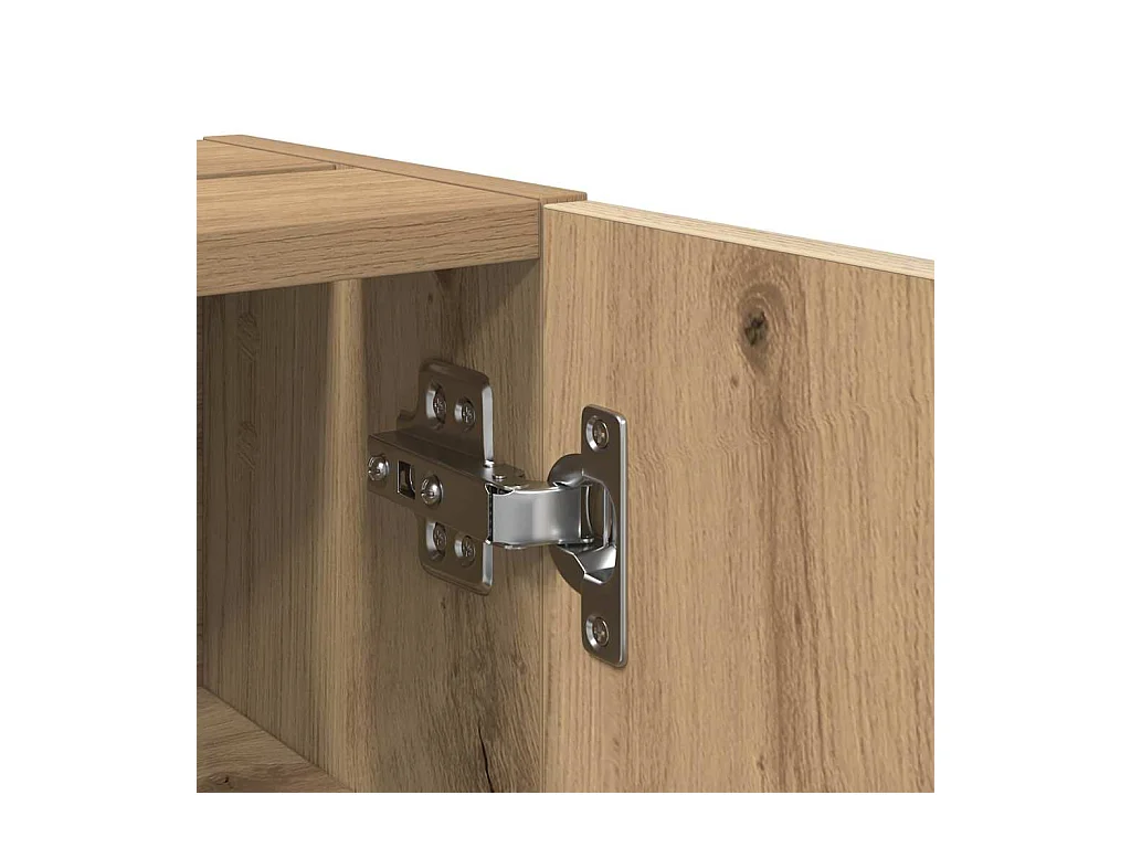 Meuble de salle de bain avec porte-rouleau chêne artisanal