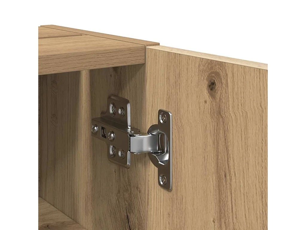 Mobile da Bagno con Portarotolo Rovere Artigianale 20,5x22x72cm