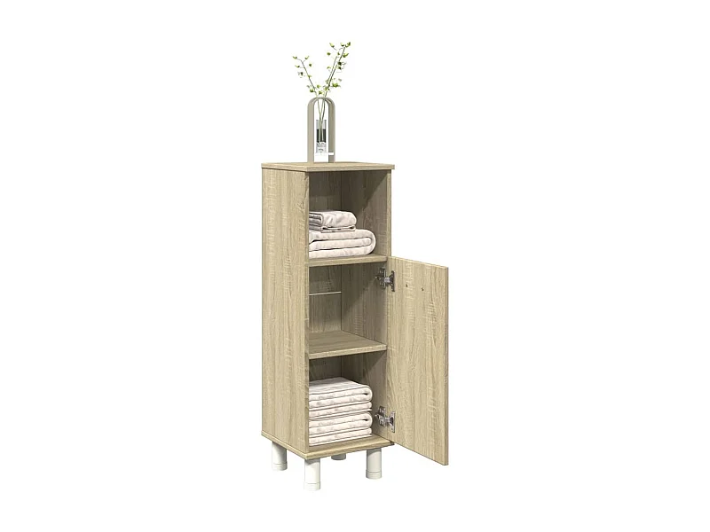 Armario de baño madera ingeniería roble Sonoma 30,5x30x95 cm
