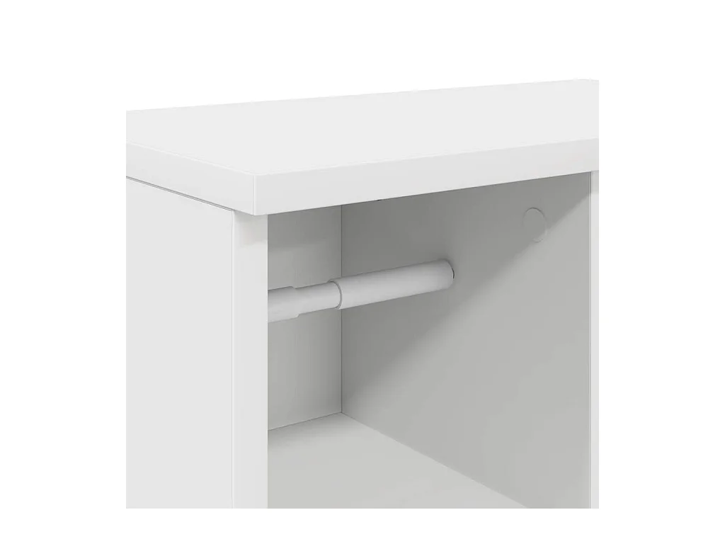 Meuble de salle de bain avec porte-rouleau blanc 39x22x90 cm