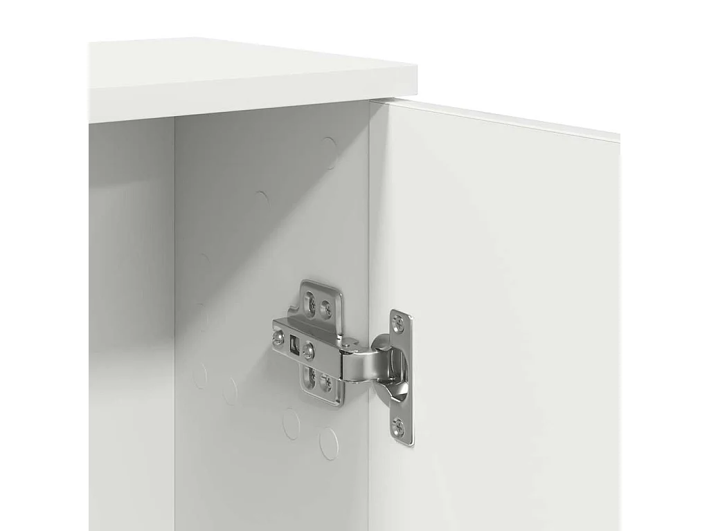 Meuble de salle de bain avec porte-rouleau blanc 39x22x90 cm